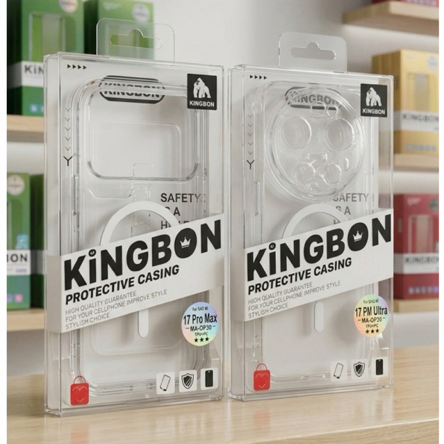 Ốp Lưng Xiaomi KiNGBON Lưng Cứng Viền Dẻo Hít Nam Châm Siêu Chặt cho Xiaomi 17 ProMax/17Ultra