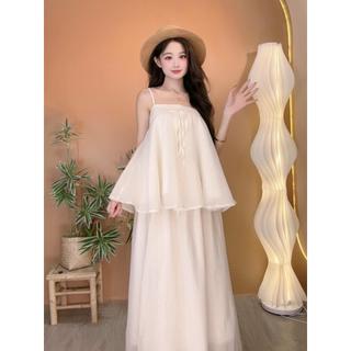 Set áo kèm chân váy Voan tơ nến tiểu thư S176