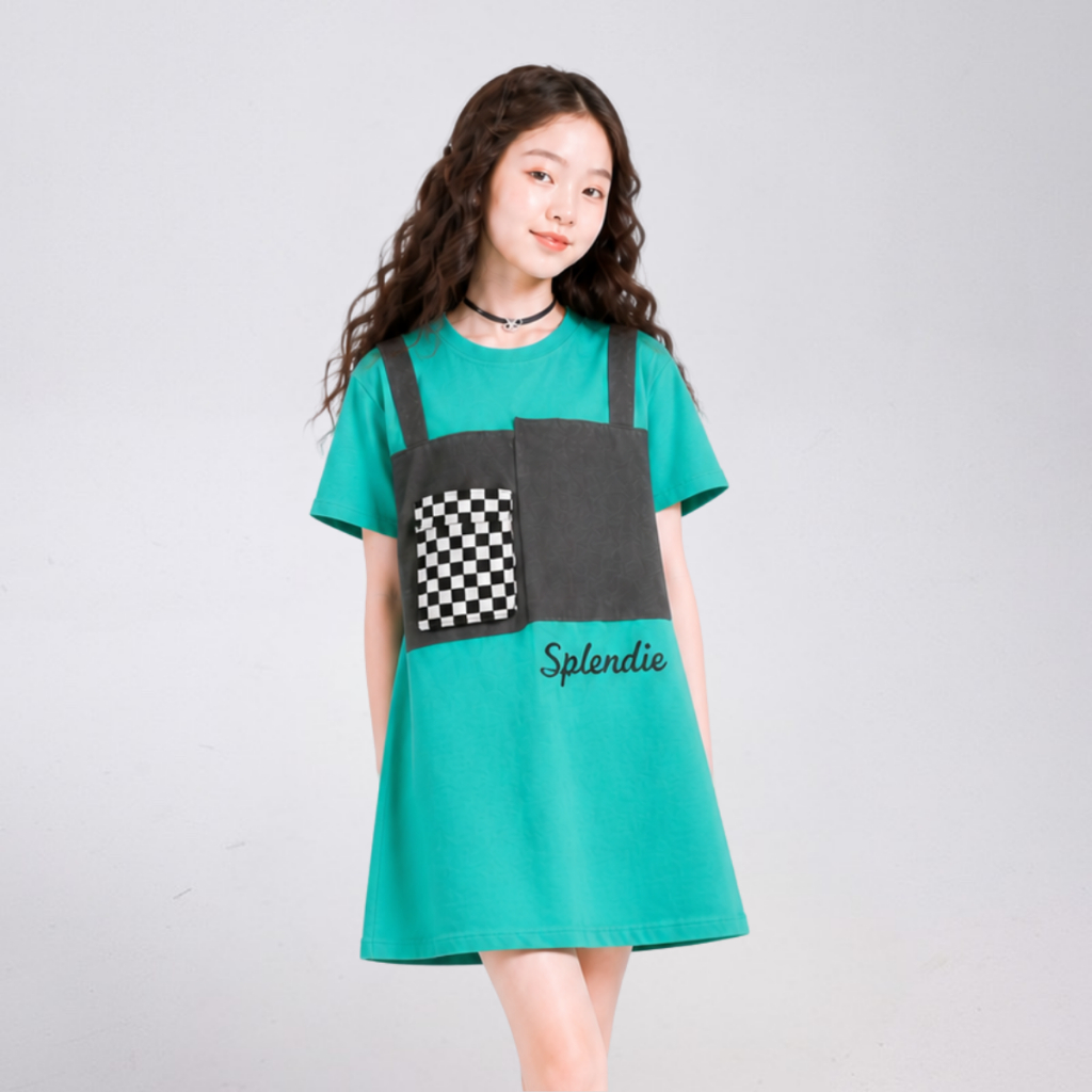 Váy Bé Gái Mùa Hè Cotton Mềm Mát – Đầm Suông Phối Yếm Cho Bé B160 | JJ Kids Fashion