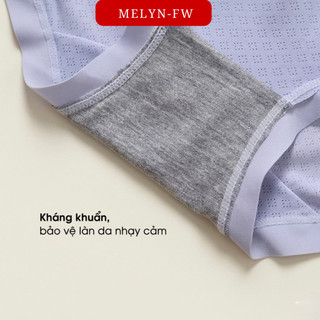 Set 5 quần lót nữ su thun lạnh thông hơi MELYN-FW không đường may cao cấp mềm mại kháng khuẩn, đáy 100% cotton