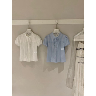 𝐏𝐡𝐢𝐞𝐧 𝐖𝐆𝐖𝐄 | (sẵn) w9605 Áo Sơ Mi Cộc Tay Cổ Tàu May Kiểu Hàn Quốc