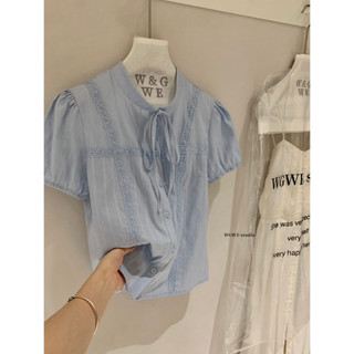 𝐏𝐡𝐢𝐞𝐧 𝐖𝐆𝐖𝐄 | (sẵn) w9605 Áo Sơ Mi Cộc Tay Cổ Tàu May Kiểu Hàn Quốc