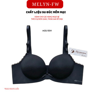 Áo lót nữ MELYN-FW, áo ngực nữ đúc su gắn nơ không gọng đệm 2.5cm bàn tay nâng ngực chống xệ A33