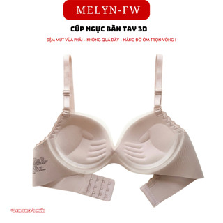 Áo lót nữ MELYN-FW, áo ngực nữ đúc su gắn nơ không gọng đệm 2.5cm bàn tay nâng ngực chống xệ A33