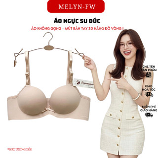 Áo lót nữ MELYN-FW, áo ngực nữ đúc su gắn nơ không gọng đệm 2.5cm bàn tay nâng ngực chống xệ A33