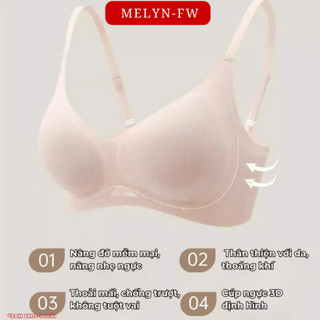 Áo lót áo bra nữ MELYN-FW chất su mỏng không gọng mút giọt nước dày 3cm thoáng khí không lộ viền BRA9656