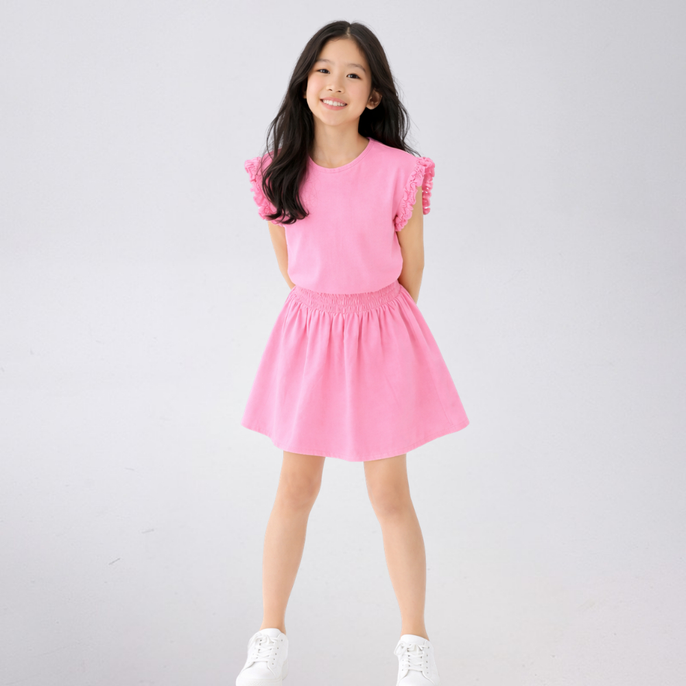 Váy Bé Gái Mùa Hè Cotton Mềm Mát – Đầm Xòe Tay Bèo Nữ Tính Cho Bé B362 | JJ Kids Fashion