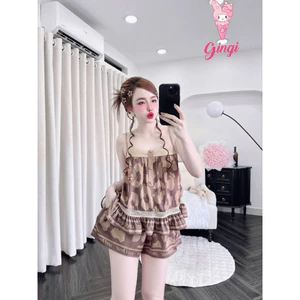 Dây đùi viền ren ngực-nút bọc vải-lụa latin mềm nhẹ mát