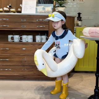 Đồ bơi thỏ bé gái bộ bikini dài tay cho bé gái hình thỏ đáng yêu chất cotton co giãn