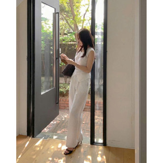 𝗥𝗼𝘀𝗲 𝗟𝗶𝗻𝗲𝗻 𝗣𝗮𝗻𝘁𝘀 - |LY LINEN| - Quần linen sọc ống xuông