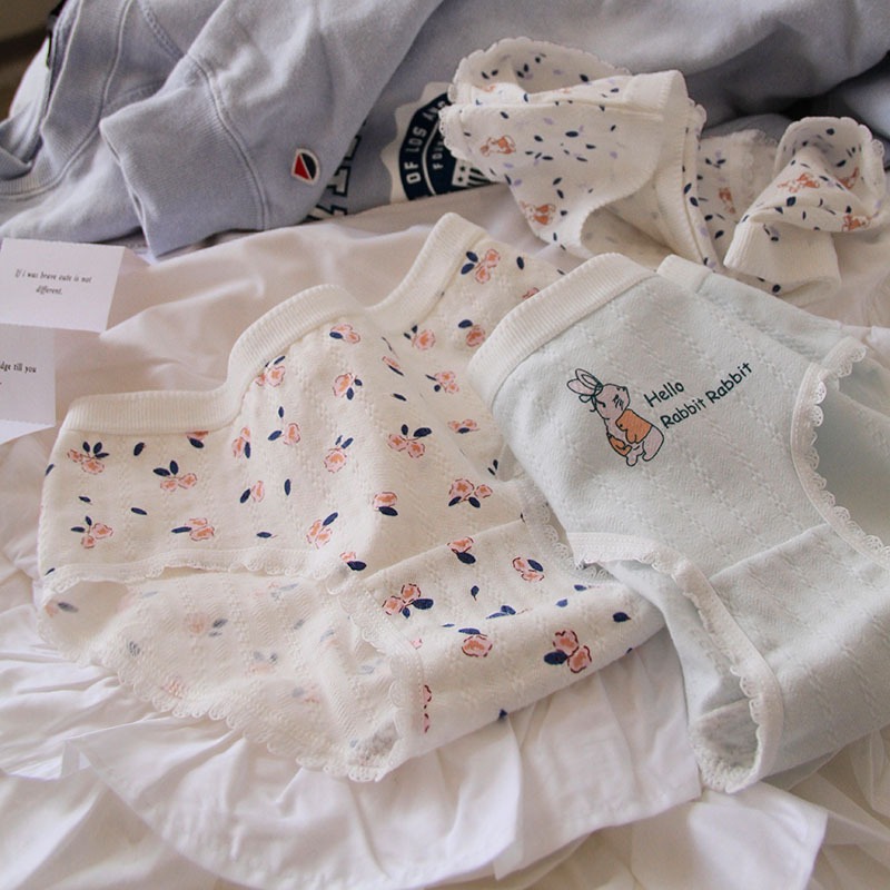 quần lót, quần chip cho bé gái hoạ tiết thỏ cà rốt bắt mắt dễ thương,  chất liệu cotton thấm hút mồ hôi thoáng khí