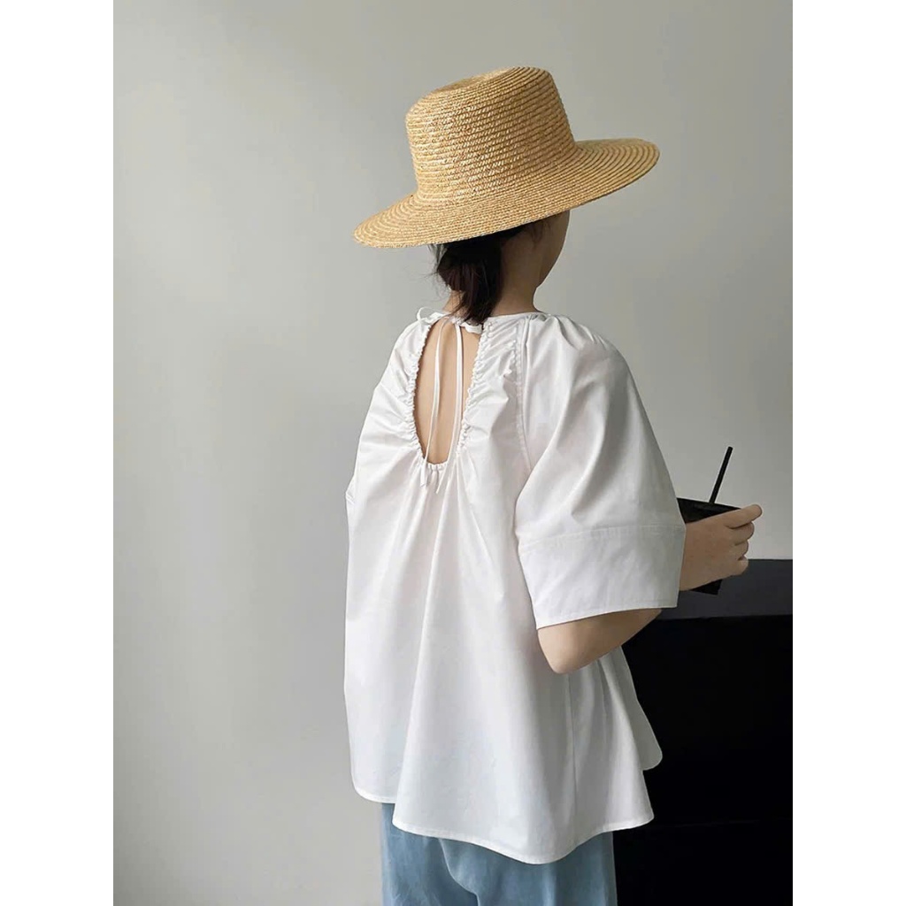 𝗦𝗲𝗻𝗸𝗼 𝗟𝗶𝗻𝗲𝗻  - Áo Linen thắt nơ sau
