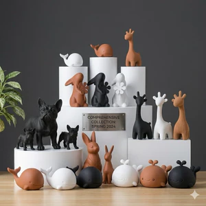 Tượng Con vật 3D bằng nhựa được in chi tiết, trang trí decor tủ kệ, nhà cửa, bàn làm việc, góc phòng(có hàng sau 2 ngày)