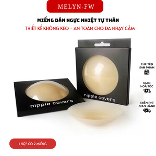 Combo 2 miếng dán ngực nhiệt tự thân silicon MELYN-FW không dùng keo, dán ti siêu dính bảo vệ nhũ hoa DT02