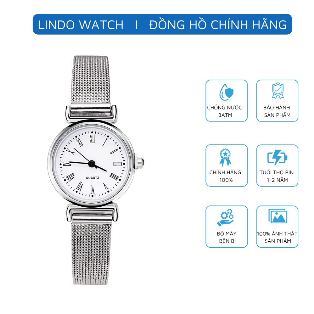 Đồng hồ nữ chính hãng dây thép không gỉ bền đẹp thời trang cao cấp kèm hộp CINLA NT58 | BigBuy360 - bigbuy360.vn