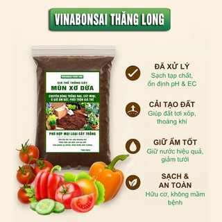 Mụn Xơ Dừa Vinabonsai, Bao 3.5 Lít , Đã Qua Xử Lý, Chuyên Trồng Rau, Hoa Màu, Cây Ăn Trái