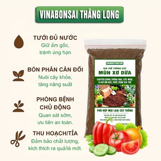 Mụn Xơ Dừa Vinabonsai, Bao 3.5 Lít , Đã Qua Xử Lý, Chuyên Trồng Rau, Hoa Màu, Cây Ăn Trái