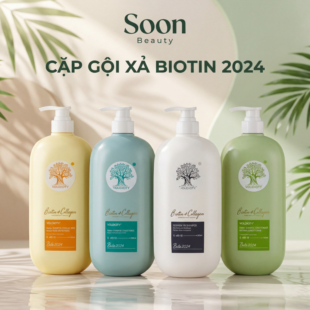 Cặp gội xả Biotin Collagen Voudioty  500ml/1000ml, giảm rụng tóc, ngăn gàu, kiềm dầu, phục hồi tóc khô xơ hư tổn ( Mới)