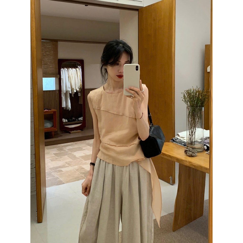 𝗧𝗢-Áo Linen tơ tà dài
