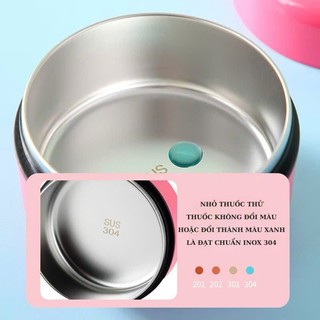 Hộp Cơm Văn Phòng MiNi 2 Tầng Tiện Lợi Mang Theo Đi Làm .Hộp Cơm Tròn In Hình Dễ Thương Có Kèm Thìa