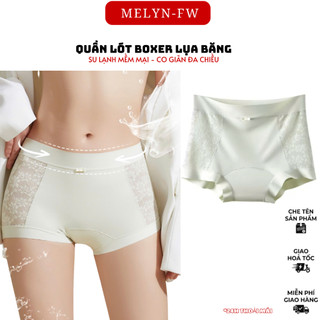 Combo 2 quần lót đùi nữ boxer su lạnh MELYN-FW không viền kháng khuẩn cạp vừa băng lụa không đường may không hằn