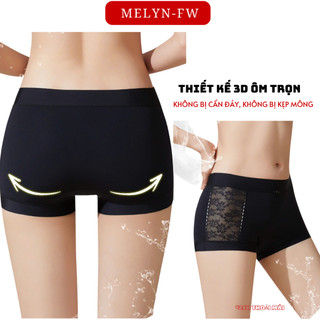 Combo 2 quần lót đùi nữ boxer su lạnh MELYN-FW không viền kháng khuẩn cạp vừa băng lụa không đường may không hằn