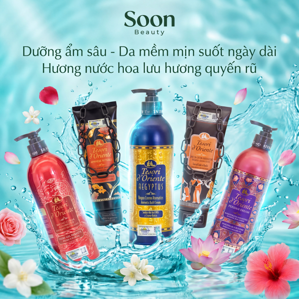 Sữa tắm tesori d’oriente 250ml-500ml trắng da, cấp ẩm, lưu hương nước hoa cao cấp
