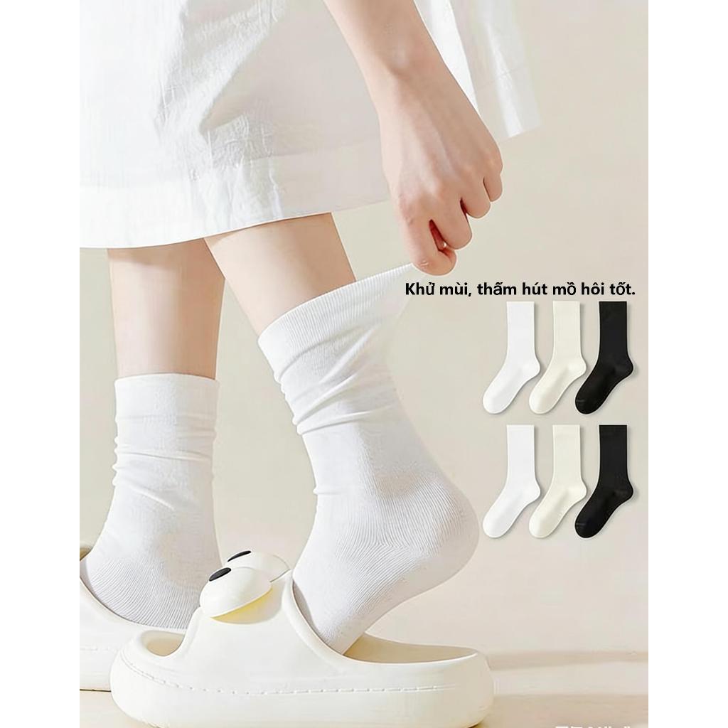 Tất cotton nam nữ 5 đôi 10 đôi, thoáng khí thoải mái, chống mùi, phù hợp đi học đi làm hàng ngày