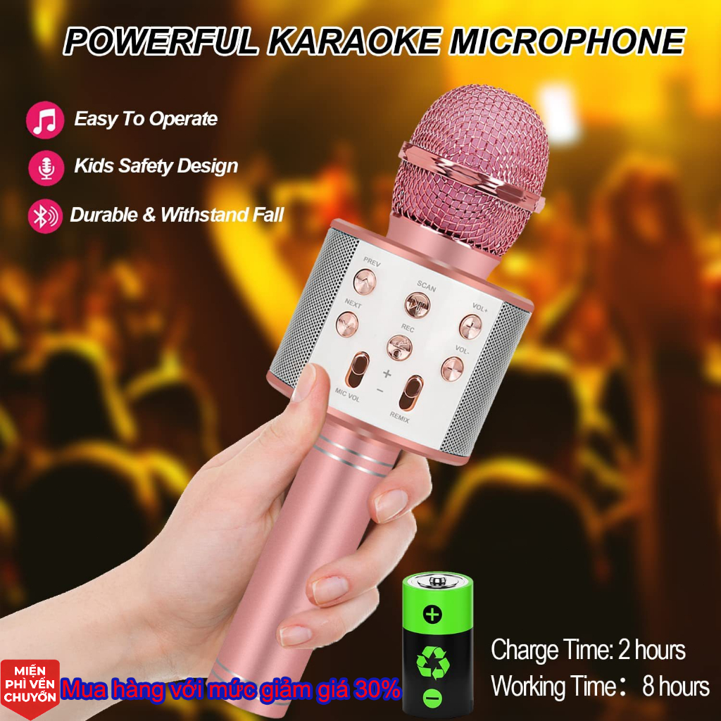 Micro Karaoke Gia Đình, Tích Hợp Loa, Chơi Nhạc, Ghi Âm, Phù Hợp Cho Người Lớn & Trẻ Em
