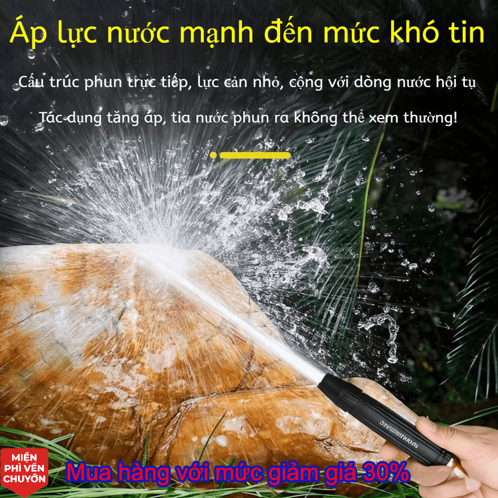 Đầu Phun Nước Áp Lực Cao, Tăng Áp Siêu Mạnh, Rửa Xe, Tưới Cây, Vệ Sinh Nhà Cửa