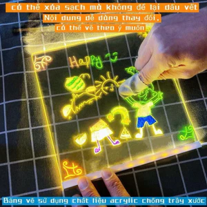 Bảng vẽ phát sáng LED size lớn tặng kèm giá đỡ bảng vẽ xoá được phát sáng, Bảng LCD