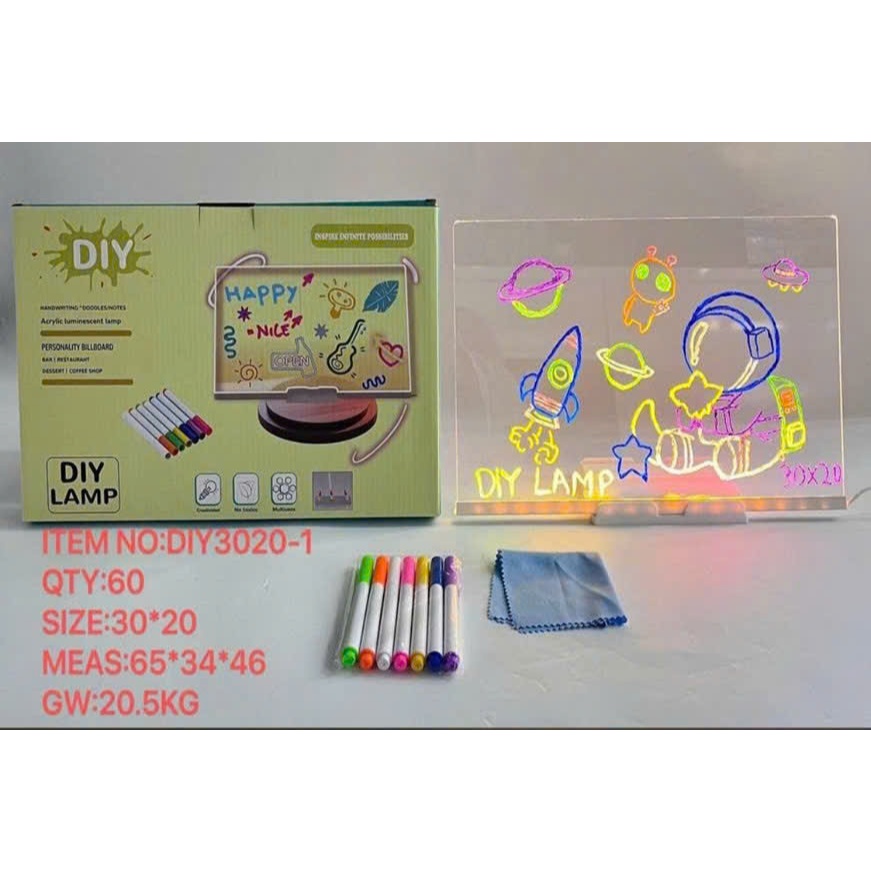 Bảng vẽ phát sáng LED size lớn tặng kèm giá đỡ bảng vẽ xoá được phát sáng, Bảng LCD