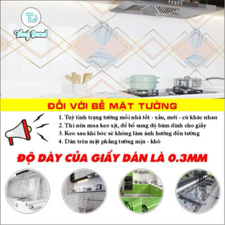 Decal tráng nhôm dán tường giả đá 3D, giấy dán bếp, dán bàn tủ khổ rộng 60cm mã QD0A4