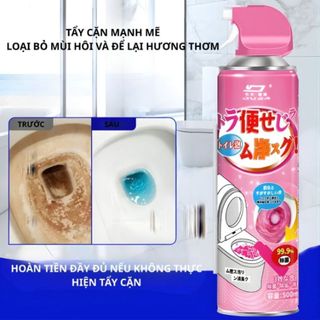 Homee.cok Xịt Tẩy Bồn Cầu 500ml Tạo Bọt - Tẩy Ố Vàng Toilet, Cặn Canxi, Cặn Vôi, Khử Mùi Nhà Vệ Sinh, Không Cần Cọ