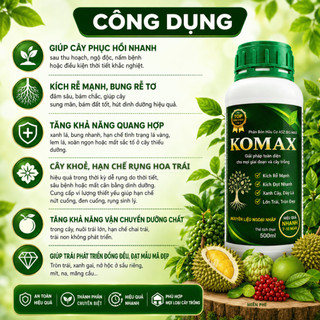 KOMAX Kích Rễ Mạnh, Kích Đọt Nhanh, Phục Hồi Cây, Xanh Cây Dày Lá, Phát Triển Khoẻ Bền (Chính Hãng)