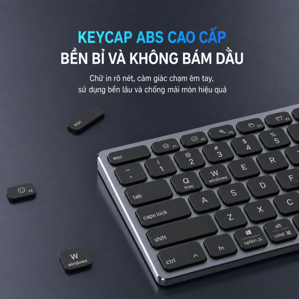 Bàn Phím Bluetooth DUX DUCIS K280-BT | Hợp Kim Nhôm Cao Cấp | Kết Nối 3 Thiết Bị | Phím Scissor Êm |