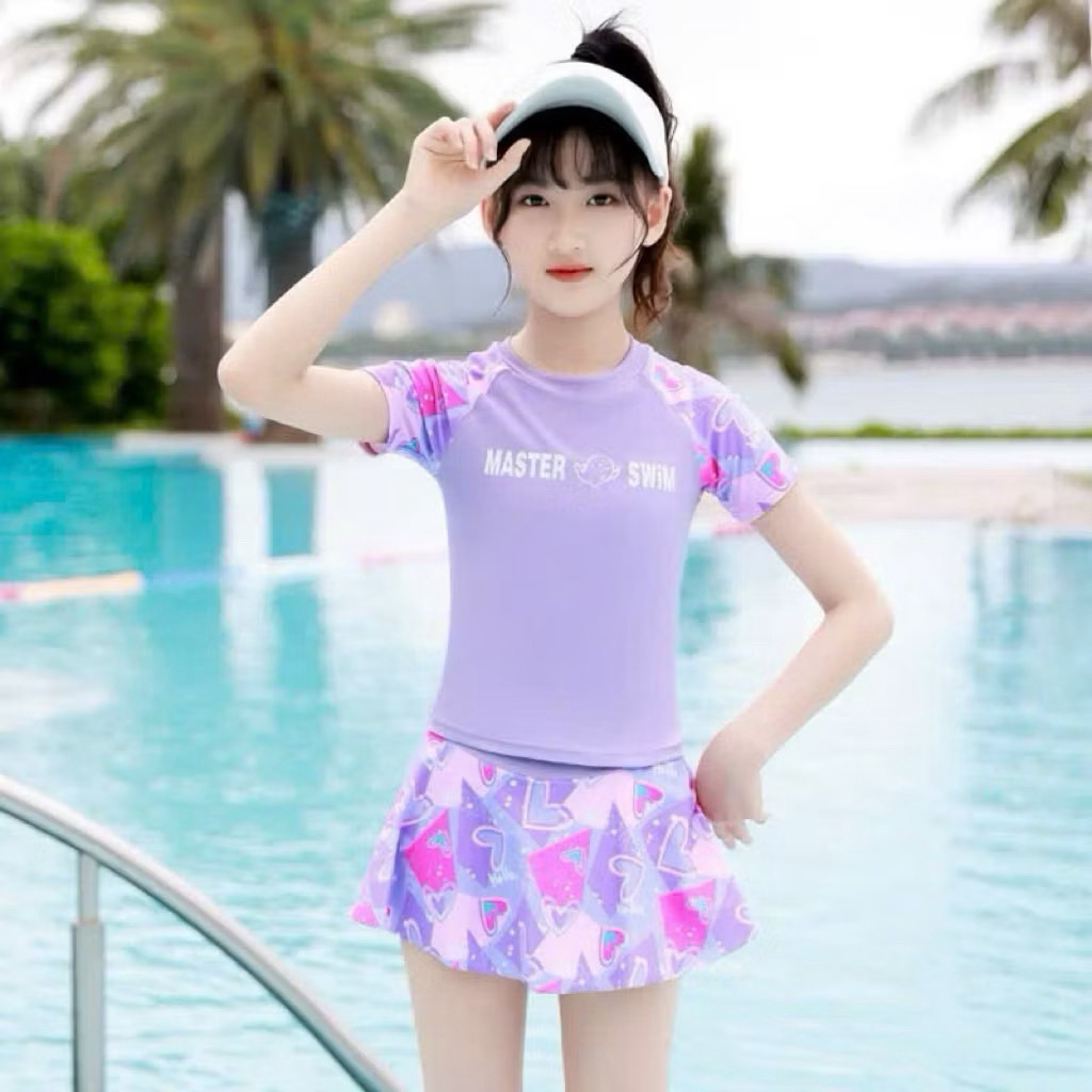Đồ bơi cặp cho mẹ và bé chất đẹp sz 10-65kg, đồ bơi cho bé gái áo+chân váy có lot trong
