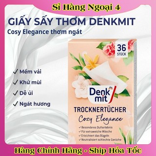 GIẤY THƠM QUẦN ÁO DENKMIT, LENOR DÙNG CHO MÁY SẤY, THƠM NGÁT HƯƠNG HOA (NGUYÊN HỘP 36 MIẾNG)- Nội địa Đức [Hot]