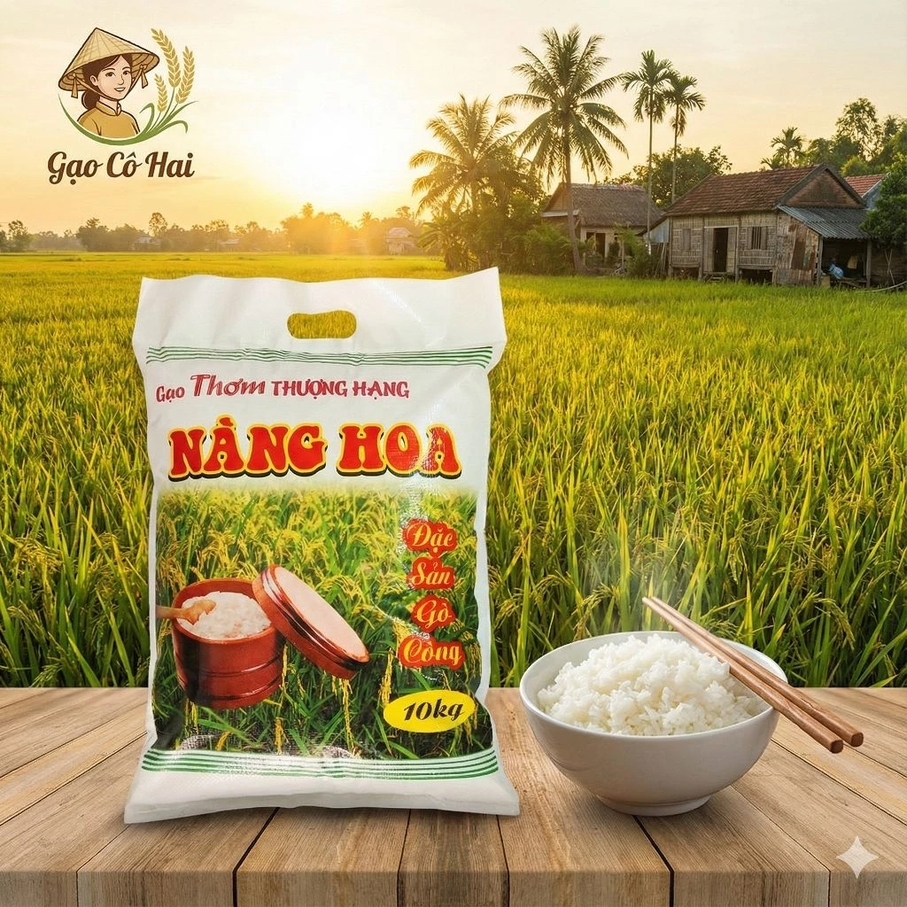Gạo Nàng Hoa 10Kg Dẻo Ngon Cơm
