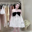 MIU.STUDIO • Váy babydoll trắng dáng xoè phối nơ nhung sang chảnh, Áo 2S cup ngực phối nơ bản to cao cấp (kèm ảnh thật)
