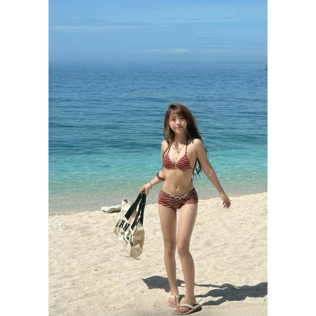 Set Bikini TWENTI Thun Sọc Ngang Kèm Mút Rời