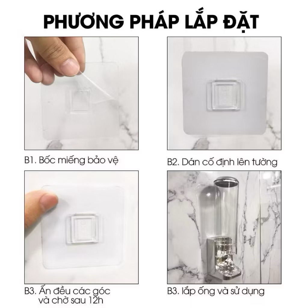 Hộp đựng bông tẩy trang dán tường hình vuông , tặng kèm miếng dán Vns303