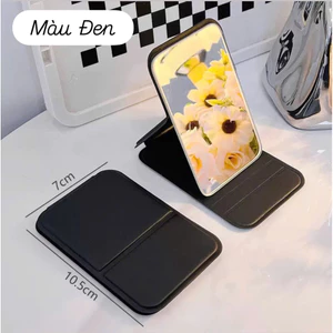 Gương trang điểm gấp mini bằng da PU chống thấm nước, độ nét cao, dễ mang theo