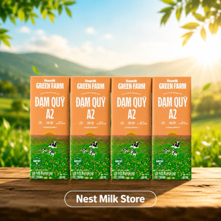 Sữa Tươi Nguyên Chất Tiệt Trùng Vinamilk Green Farm Đạm Quý A2 Không Đường 110ml - Thùng 48 hộp