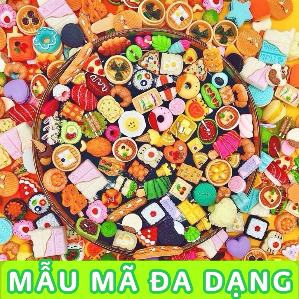 Charm Đồ Ăn Tặng Keo Đồ Chơi Mô Hình Thức Ăn Mini Giá Sỉ DIY Kẹp Tóc Handmade Gắn Ốp Lưng