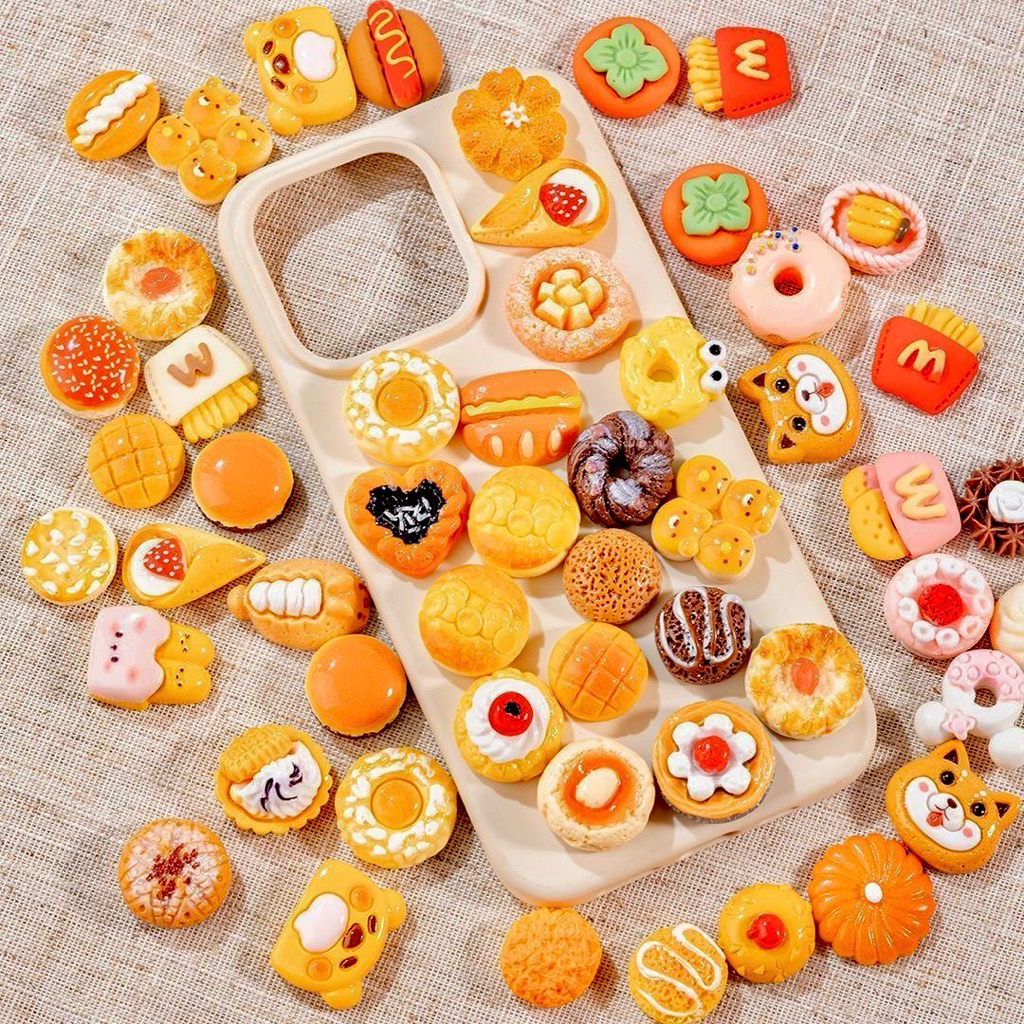 Charm Đồ Ăn Tặng Keo Đồ Chơi Mô Hình Thức Ăn Mini Giá Sỉ DIY Kẹp Tóc Handmade Gắn Ốp Lưng