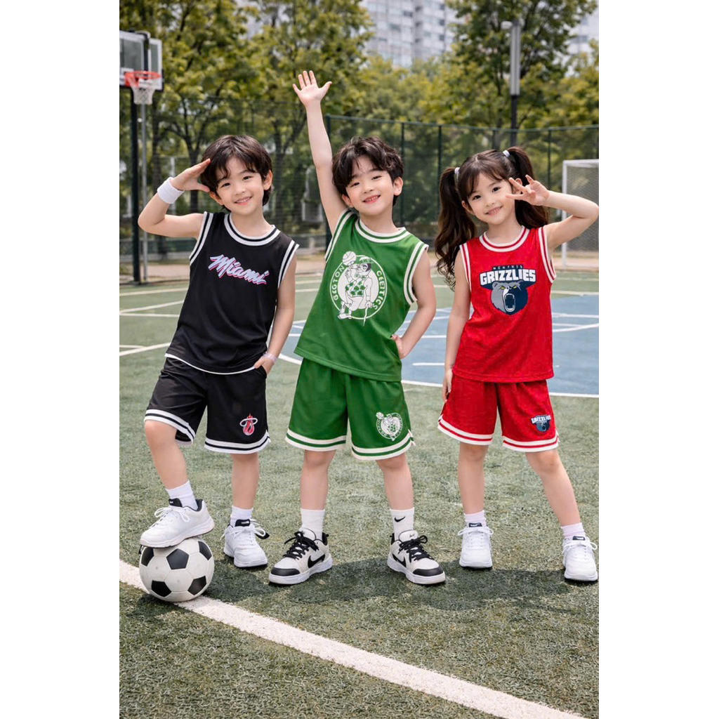 SÉT BỘ BÓNG RỔ PHONG CÁCH THỂ THAO DÀNH CHO BÉ TRAI BÉ GÁI MỚI 2026