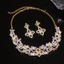 Bộ Trang Sức Zircon Sang Trọng Bông Tai Tiệc Cưới Đá Hồng Tím Sang Trọng