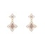 Bộ Trang Sức Zircon Sang Trọng Bông Tai Tiệc Cưới Đá Hồng Tím Sang Trọng