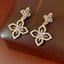 Bộ Trang Sức Zircon Sang Trọng Bông Tai Tiệc Cưới Đá Hồng Tím Sang Trọng